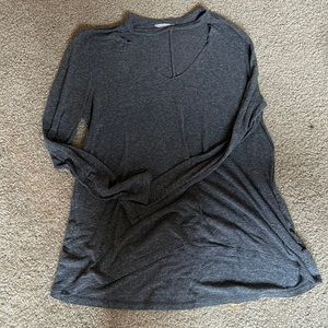 Grey keyhole lush long sleeve